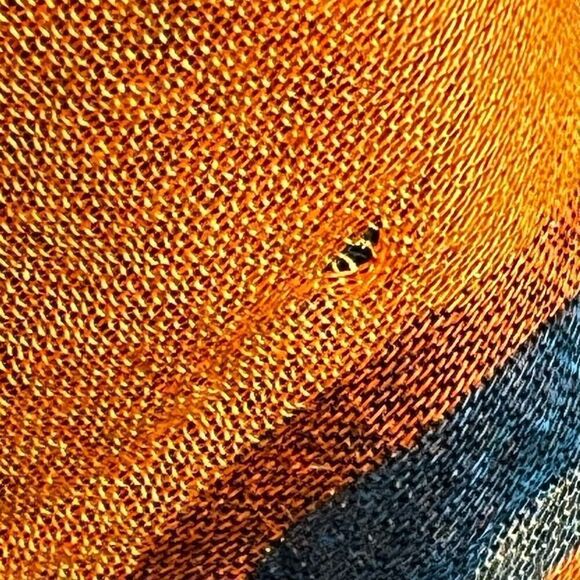 Pashmina orange and blue circle print scarf - Picture 12 of 12